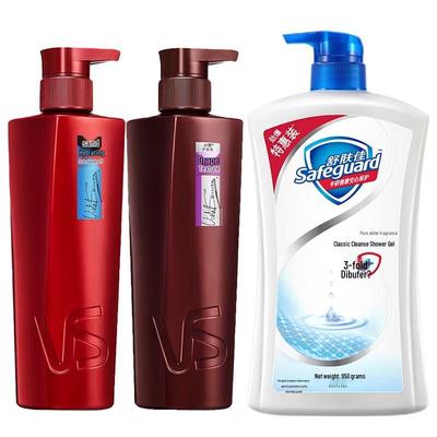 Набор шампуня и кондиционера Vidal Sassoon с гелем для душа Safeguard