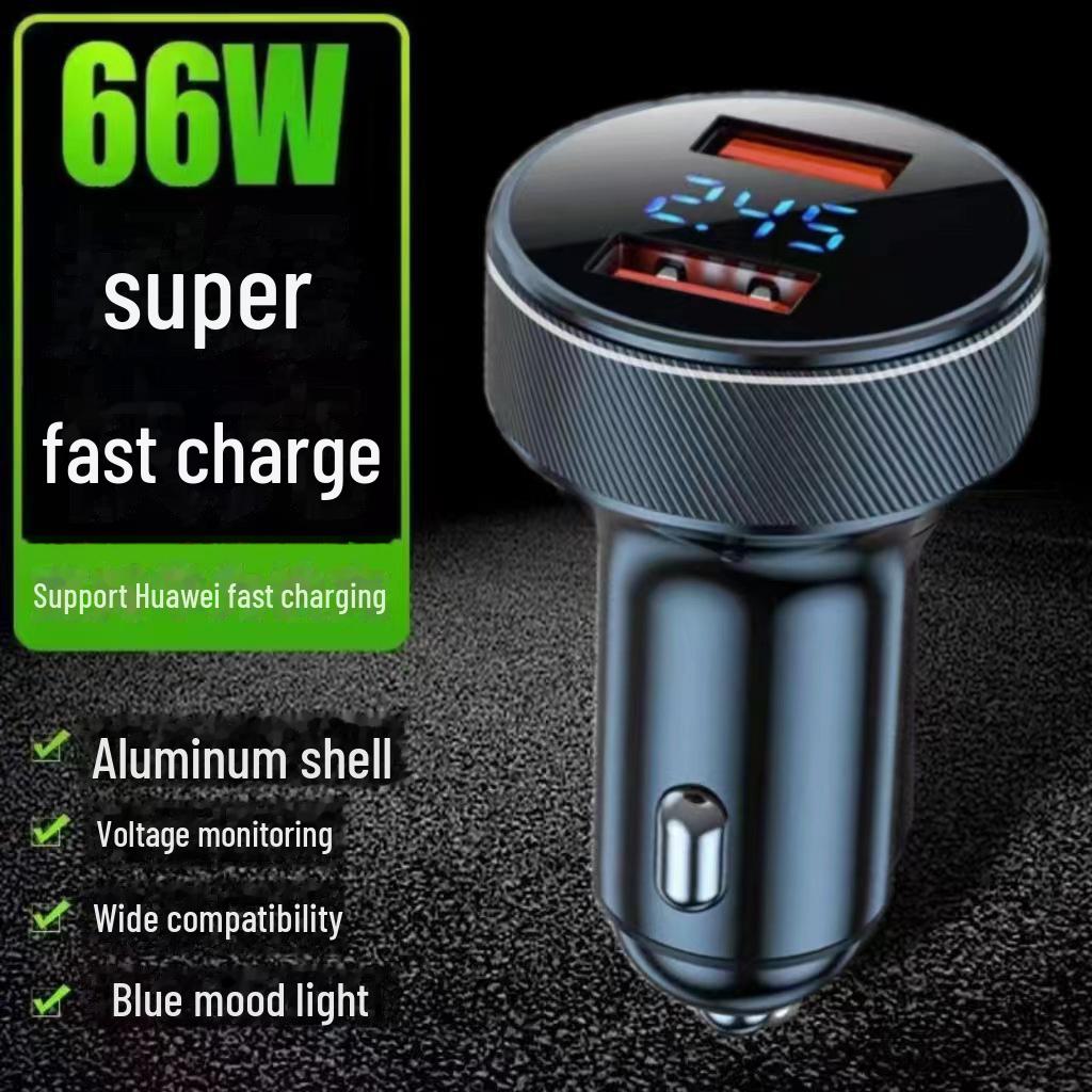 Автомобильное зарядное устройство из алюминиевого сплава: Порты 1-3 с PD + QC сверхбыстрая зарядка