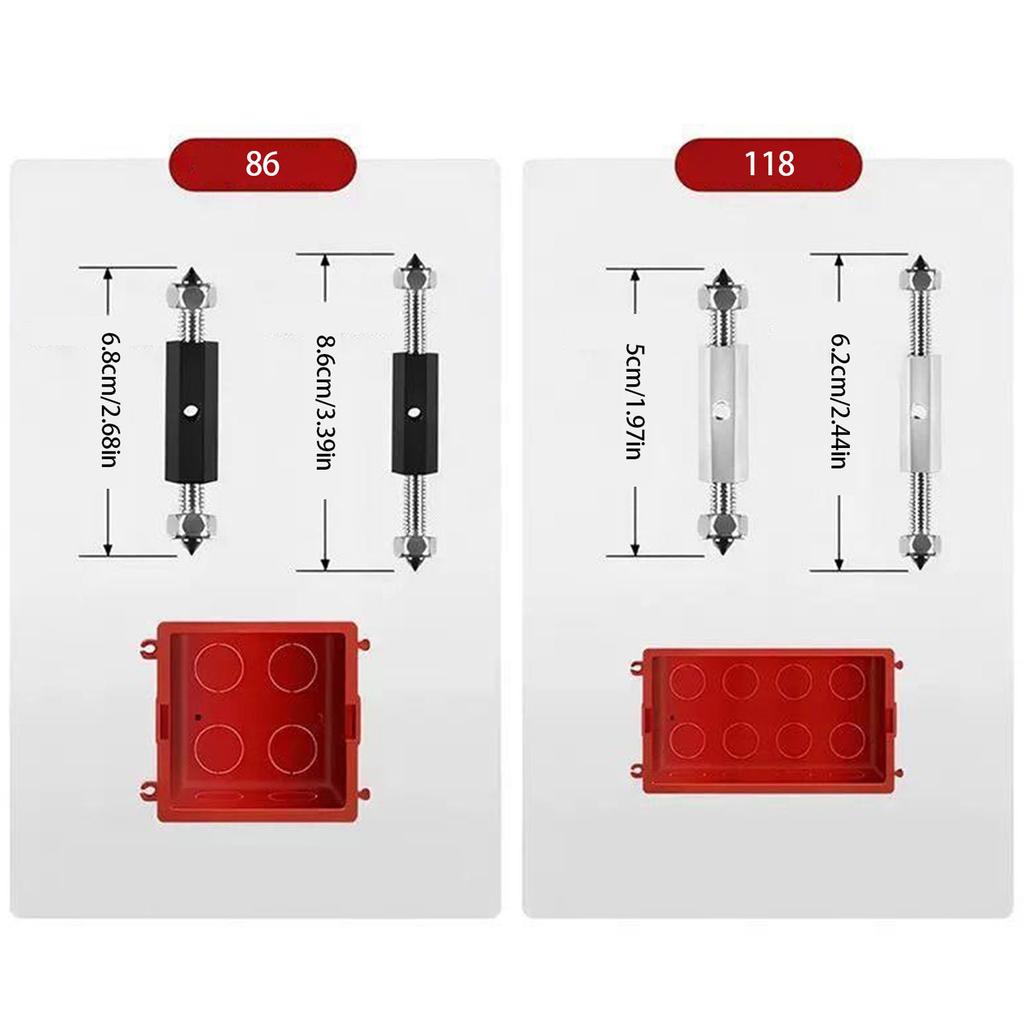 10 шт. Регулируемые кассетные винты Опорный стержень 86/118 Тип Кассетное ремонтное устройство Настенная электрическая коробка Винтовой инструмент Прочный
