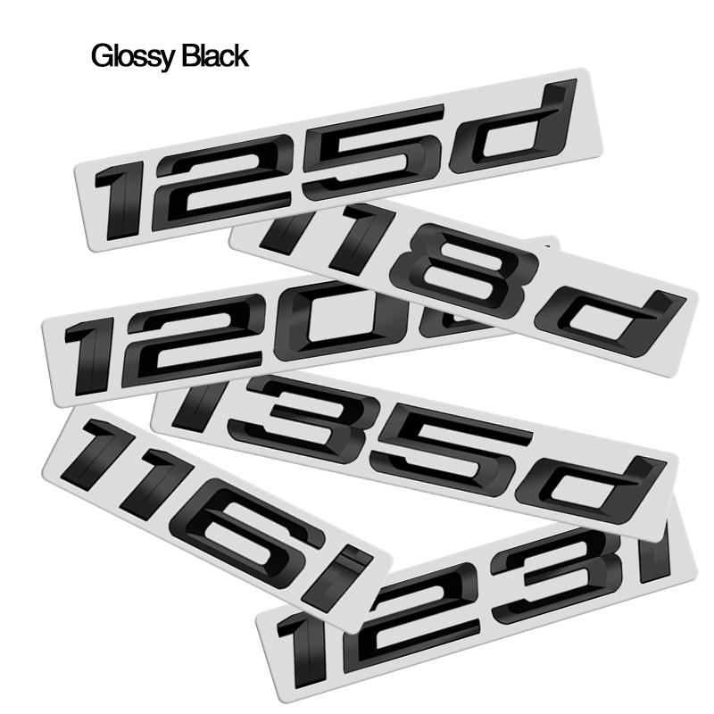 ABS Emblem Glossy Black Car Sticker Badge Decal Body Trunk Decor for BMW 114i 141d 116i 116d 118i 118d 120i 120d 123d 125i 125d HF6