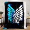 Blue and White Wing Design Blanket for all seasons blanket lunch break throw gift