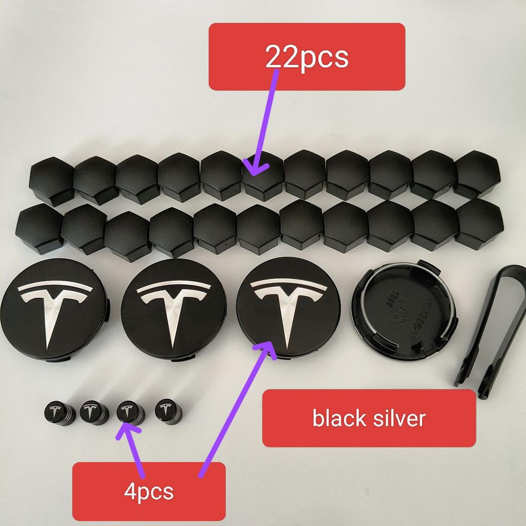 4PCS 25PCS 29PCS 56/57MM For Tesla Model3 /ModelY/2025 Model Y Juniper Sport Emblem Wheel Center Hub Cap Car Rims Cover Hubcaps