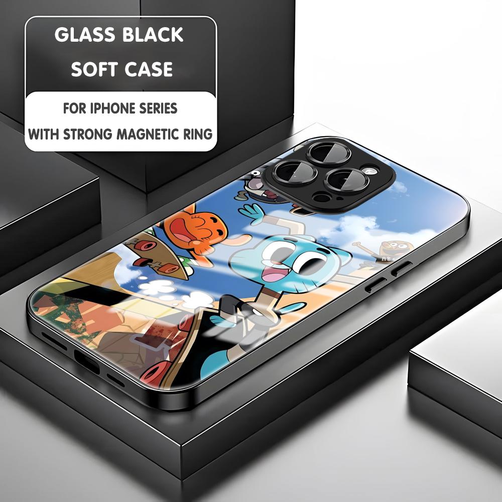 Удивительный мир Гамбола Чехол для телефона для iPhone17 16 15 14 13 12 11 X XR XS 8 Plus Mini Pro Max Стеклянный Магнитный Чехол
