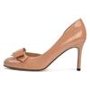 Nude Bow High Heels Women's New Temperament Advanced Not Tired Feet Women's Shoes Beautiful Legs Long Sandals Women