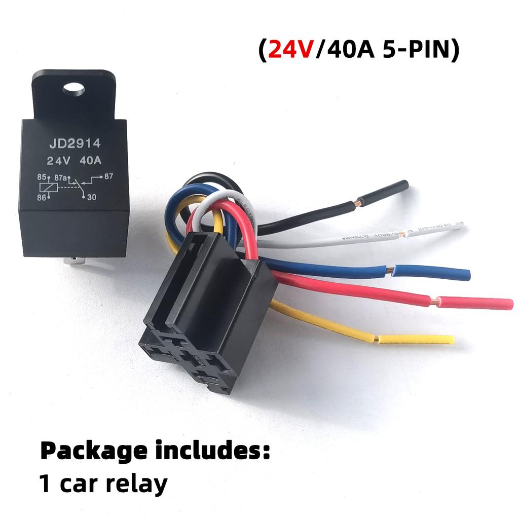 QXNY 5-контактное водонепроницаемое автомобильное реле с длительным сроком службы, нормально открытое реле постоянного тока 12 В/24 В 40 А для кондиционера фар