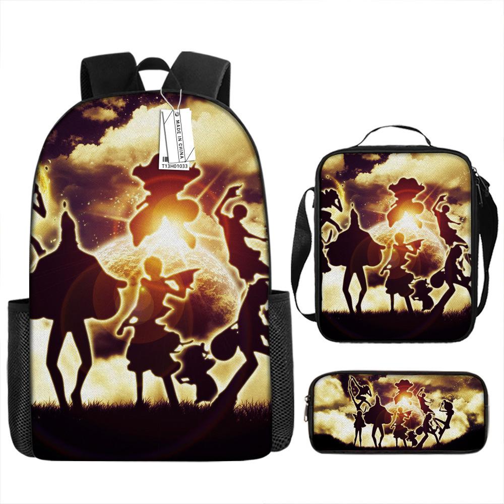 Рюкзак для учеников начальной школы второго или четвертого класса с мультяшной анимацией ONE PIECE, легкий, с большой вместимостью, для снижения нагрузки.