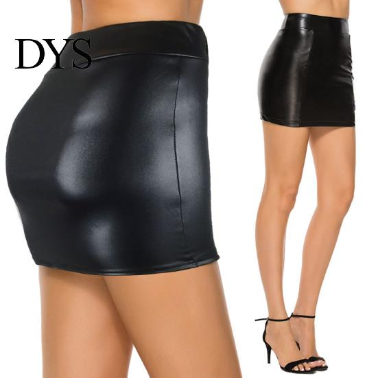 Женская Юбка Женская Мини Однотонная Высокая Талия Облегающая Bodycon Skinny Матовая Искусственная Кожа Уютная Для Поездок На Работу Уличная Короткая
