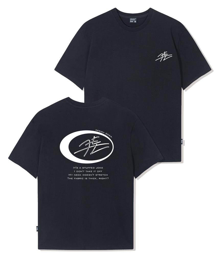 QUTON [Set] Graphic Artwork Heavy Short Sleeve T-Shirt 2 Colors