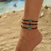 3 шт./компл. Неправильной формы бирюзовые милые браслеты на ногу в виде морской звезды для женщин, радужные бусины, цепочки на ногу в виде морской звезды, пляжные украшения, летние аксессуары
