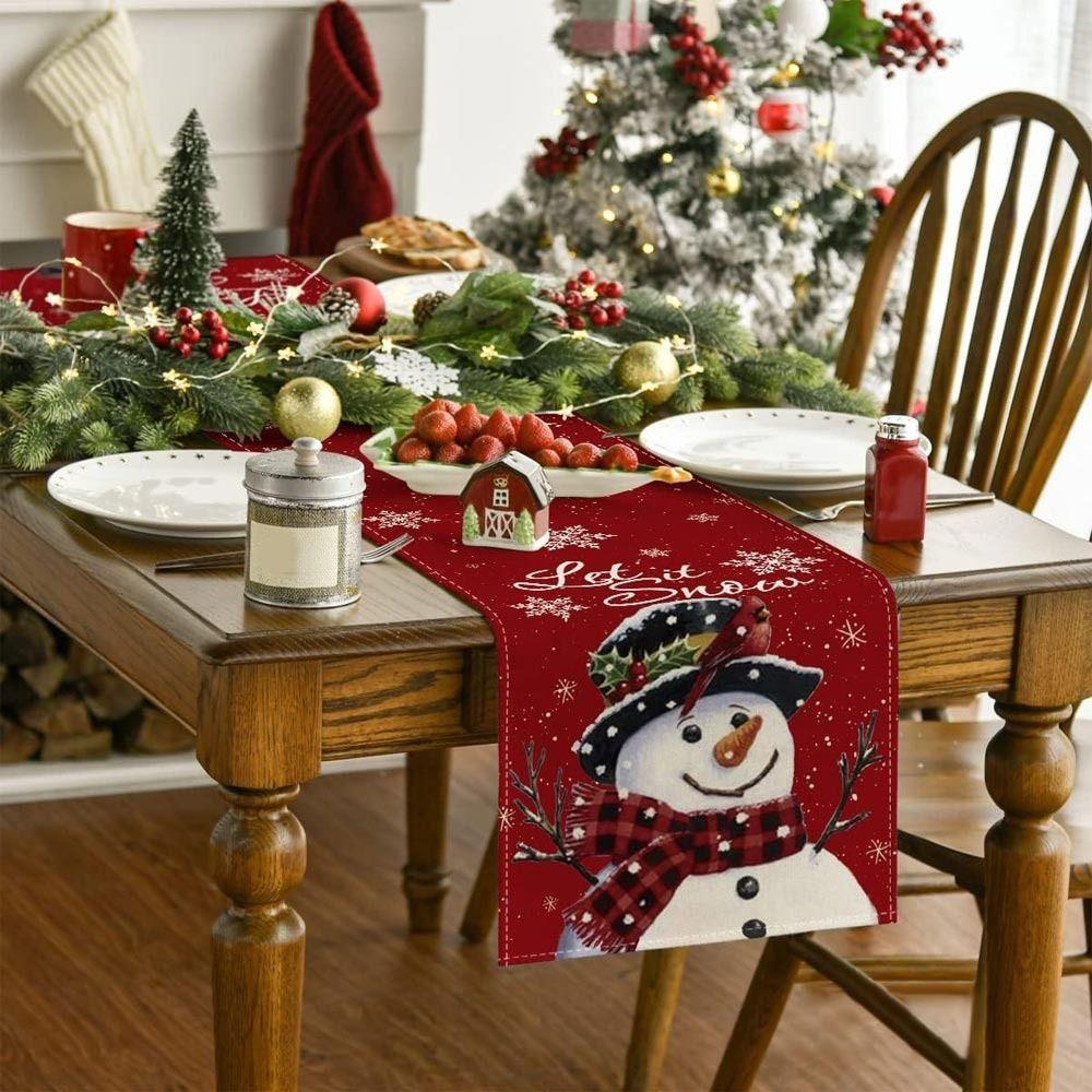 Merry Christmas Xmas Tablecloth Printed Table Cover New Year Table Flag Home Party Decor