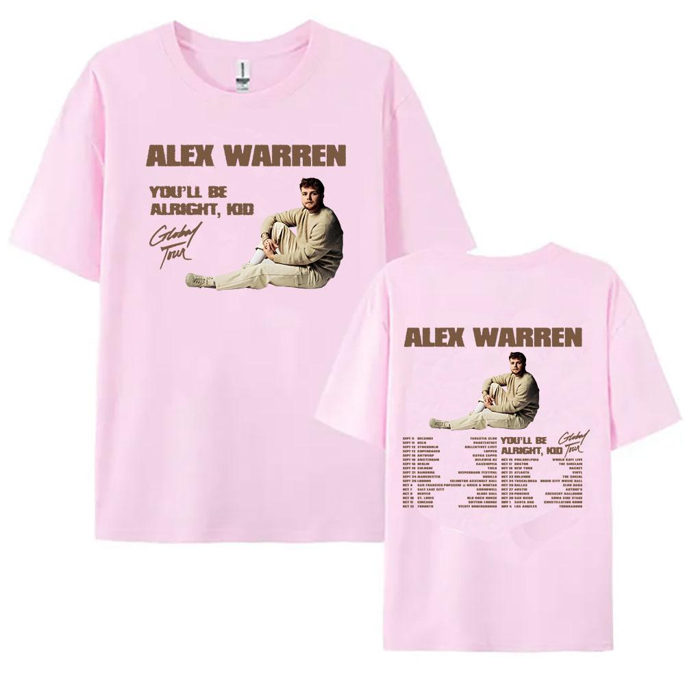 Alex Warren Youll Be Alright Kid Tshirt Short Sleeve Cotton Summer Teeshirt Women Unisex Tees Round Neck Soft Unisex Tshirts