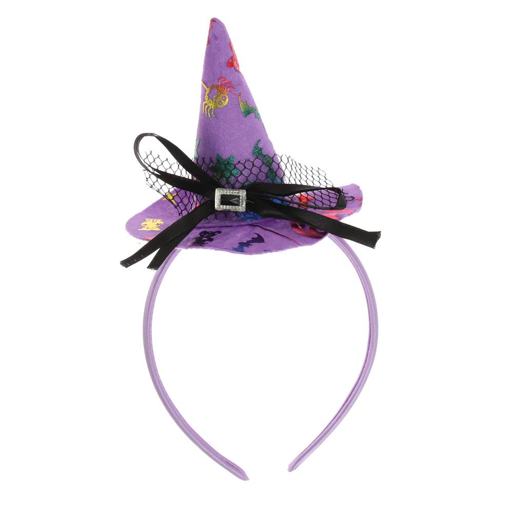 Pumpkin Witch Hat Props Point Cap Festival Skull Headband Halloween Headband Party Hairband Performance Props Decor Headwear