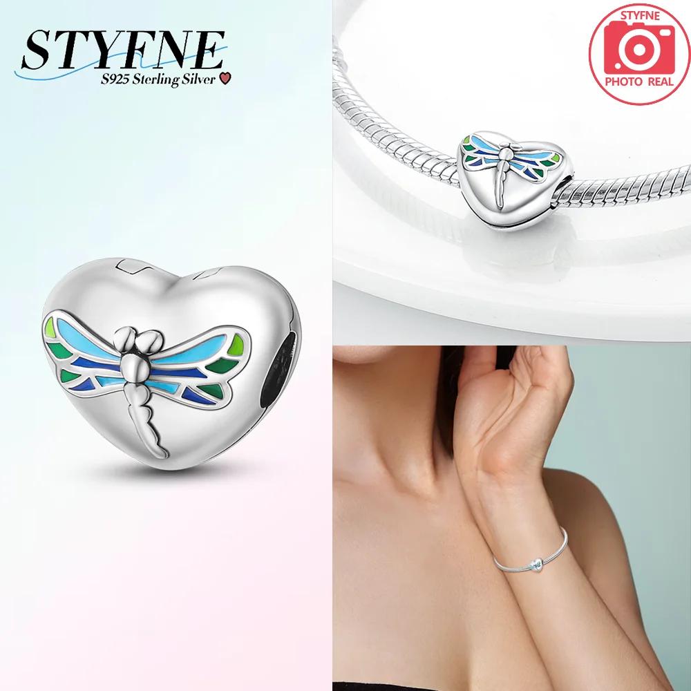 Изысканный цвет Стрекоза Отпечаток лапы Чешуя дракона Клипса Шарм Разделитель Медная бусина Подходит для оригинального ожерелья браслета DIY Подарок Женщинам