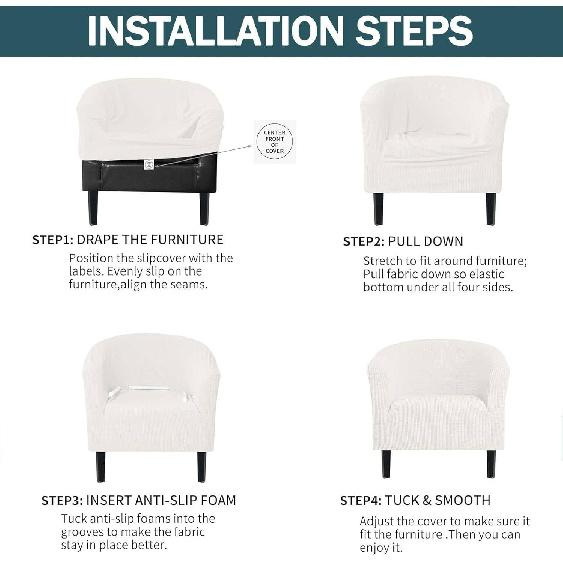 Чехол на клубное кресло, Эластичный клетчатый чехол на кресло-бочку, Съемные чехлы для кресла с подлокотниками, 1 предмет, Чехлы на кресло-бочку с эластичным низом для гостиной