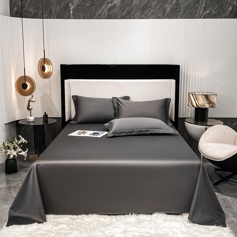 1000TC египетский хлопок роскошный комплект простыней 4/6 шт простыни однотонные плоские простыни с наволочками размер Queen King