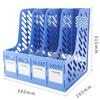 Multi-Functional File Rack Desktop File Storage Box File Basket 4-Layer Bookshelf Magazine Document Rack School Office Supplies