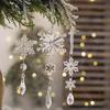 6 Pcs Simulated Snowflake Pendants Clear Acrylic Snowflake Ornaments Easy To Hang Faux Snowflake Decorations for Winter Wonderland Party Christmas