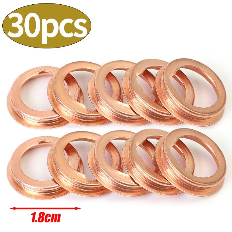 Car Oil Drain Gasket Drainage Bolt Pad Copper Oil Drain Plug Gasket Auto Replaceable Accessories 11026-01M02 for Infiniti Altima