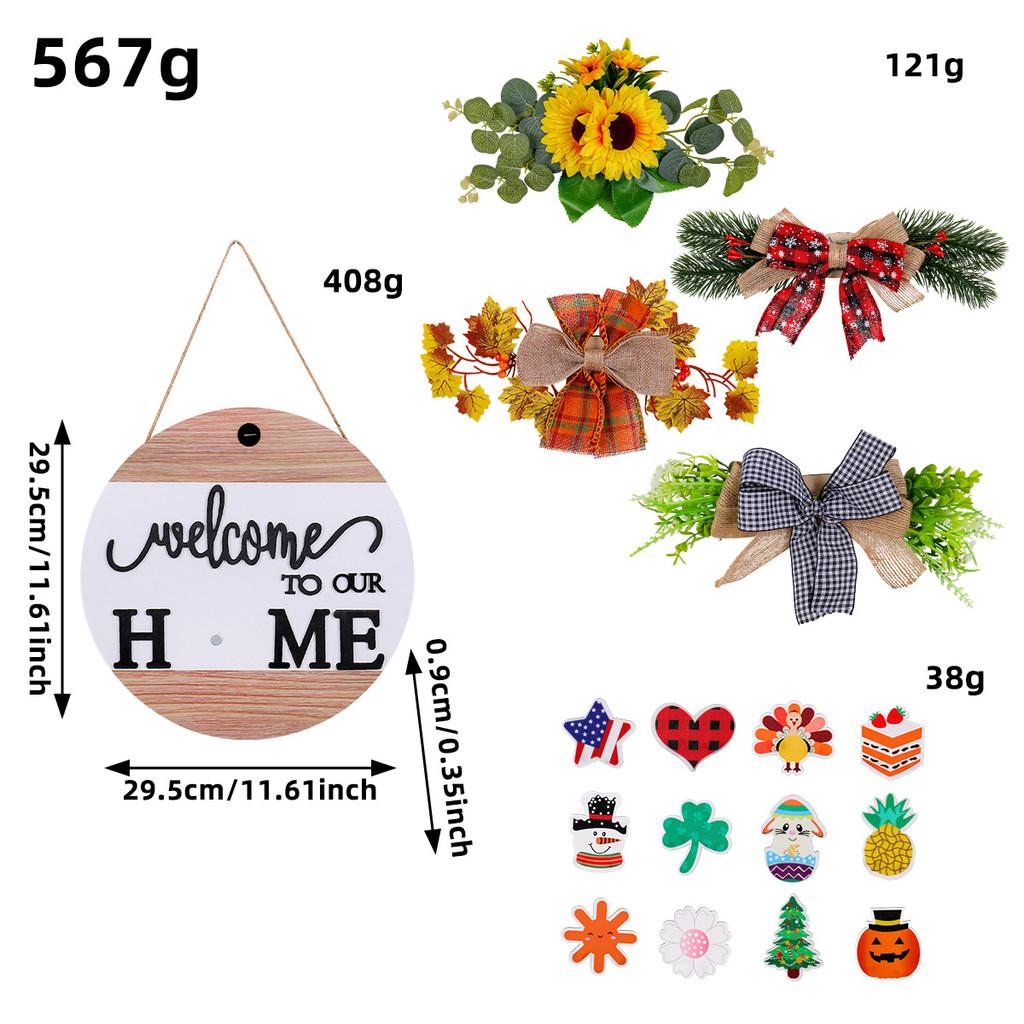 Home Welcome Door Sign With Magnetic Wooden Decor For Diy Festive Decoration