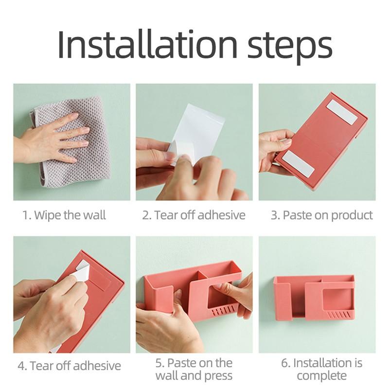 Настенный органайзер, ящик для хранения, пульт дистанционного управления, штекер для мобильного телефона, настенный держатель, зарядка, многофункциональный держатель, подставка