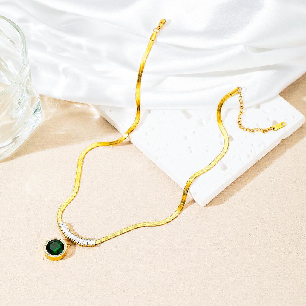 Комплект женских украшений из нержавеющей стали: Не тускнеющее ожерелье, серьги и кольцо - Модные аксессуары