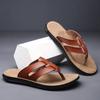Уличный стиль мужские кожаные шлепанцы нескользящая подошва тапочки удобные мужские шлепанцы дышащие мужские полушлепанцы акваобувь для плавания