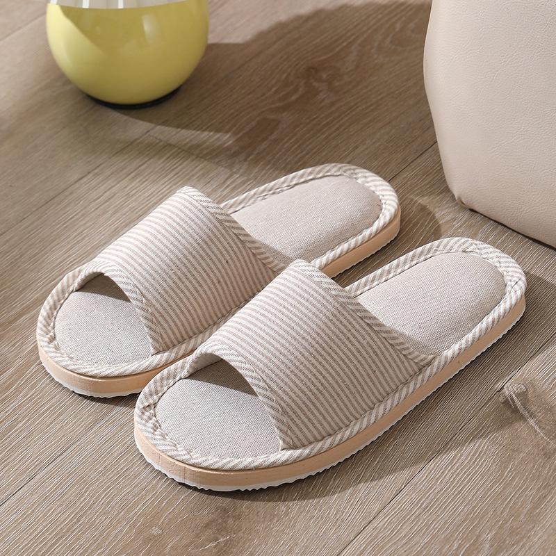 Мужские и женские летние домашние тапочки из хлопка и льна
