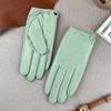 Leather Gloves Women'S Thin Touchscreen Driving Electric Car Simple And Fashionable Short Top Layer Sheepskin
