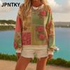 Женские модные повседневные блузки и рубашки JPNTKY с длинным рукавом и круглым вырезом