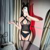 Sexy Fishnet Hollow Out Bodystocking Cross Open Crotch Full Body Women's Sexy Lingerie Underwear