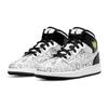 Air Jordan 1 Mid SE GS DIY Kids Sneakers White Black Volt DC4099-100