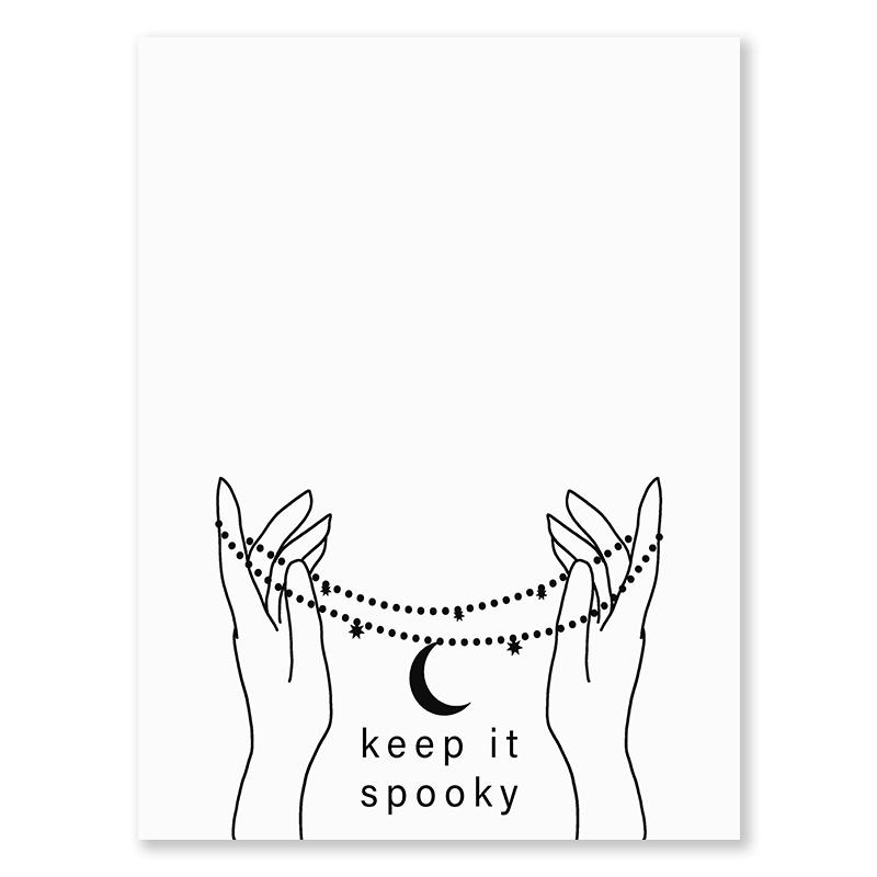 Black Skull Creative Wall Art Moon Kitten Scandinavian Poster Halloween Canvas Painting Wall Living Room Home Decoration