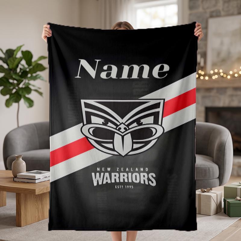 New Zealand Warriors Custom Flannel Blankets Soft Warm Cozy Throws for Home Decor Holiday Gifts