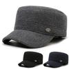 Men's Winter Hat Middle-Aged and Elderly Velvet Thick Flat Cap Outdoor Cap Warm Cold-Proof Ear Protection Cotton Cap