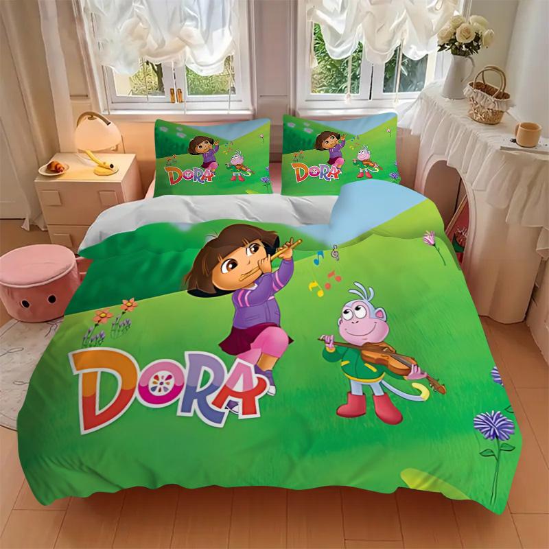Dora Musical Adventure Print 3Pcs Bedding Setduvet Cover With 2 Bedropillowcase Home Birthday Gift