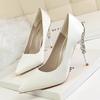 Comemore Metal Thin Heel High Heels Women Pumps 2025 Sexy Pointed Toe Ladies Shoes Wedding Woman Elegant Party Sandals
