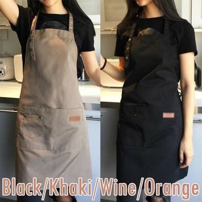 Джинсовый фартук с холщовыми карманами, фартук для мясника, поделки для выпечки, повара, кухня, барбекю, однотонный