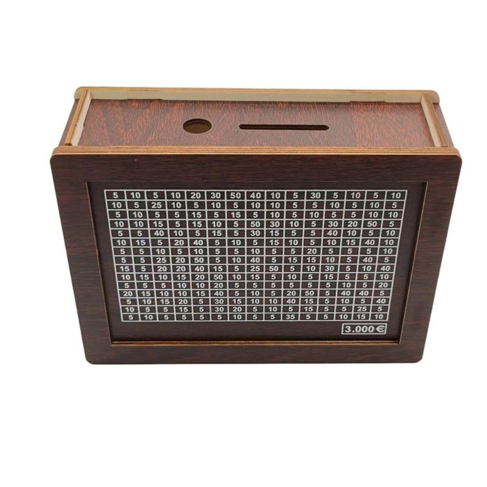 Wooden Piggy Bank Reusable Coin Tray Storage Case Home Use Money Saving Box Children