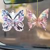 2 шт., цветная подвеска в виде бабочки для автомобиля, искусственный кристалл, подвесное украшение для зеркала заднего вида, комплект из страз для автомобиля, подвеска для украшения окна, подарок для автомобиля