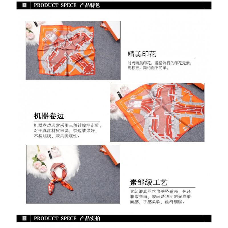 100% Pure Silk Square Scarf Women Lightweight Accessory With Cat Print 53x53cm Green Black Beige