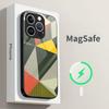 Художественный чехол для телефона в стиле Баухаус для iPhone 15 Pro Max 14 Plus 12 Mini 11 13 14 Pro Max Magsafe Беспроводная зарядка Стеклянная крышка