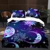 Star Sun Moon Bedding Three-Piece Quilt Cover