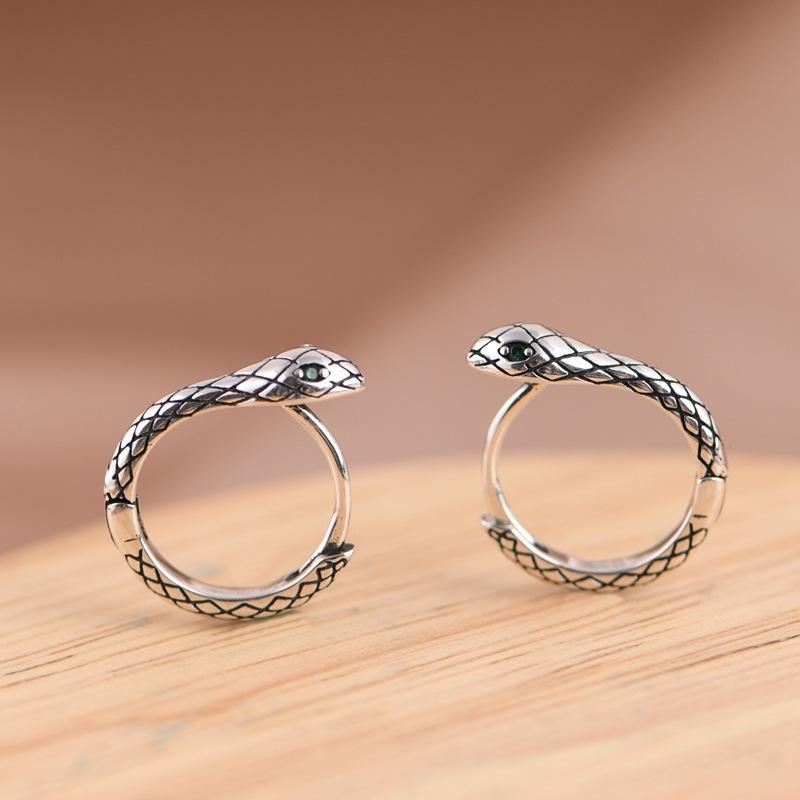925 Sterling Silver Snake Ring Earrings For Women Luxury Designer Fine Jewelry Accessories