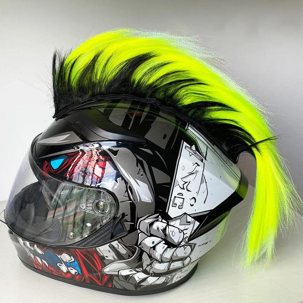 Creative Personality Motorcycle Electric Helmet Decoration Mohawk Wig Hair Motorbike Helmet Accessories Stickers Cosplay Styling