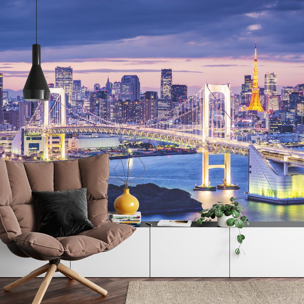 Photomural Rainbow Bridge In Tokyo  Non-Woven 104x70.5