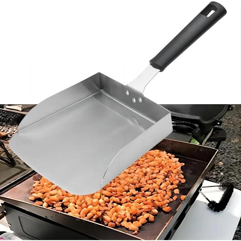 Нержавеющая сталь Пищевая лопатка BBQ лопатка Плита Перемещатель еды Многофункциональная лопата для еды BBQ инструменты Кухонные аксессуары На открытом воздухе