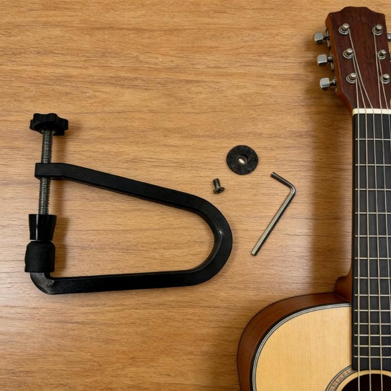 Classical Guitar Bridge Clamp Tool Set Replaceable Pressure Head and Included Wrench for Assembly and Adjustment
