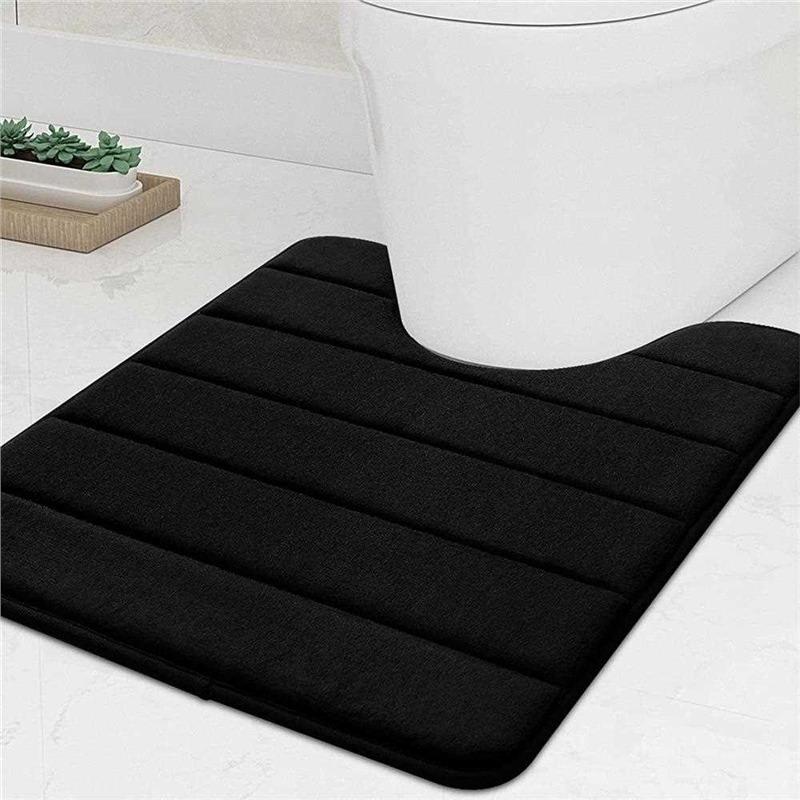 §Memory Foam U-Shaped Toilet Mat Anti-Skid Super Absorbent Bathroom Carpet Bath Mat For Bathroom Decor