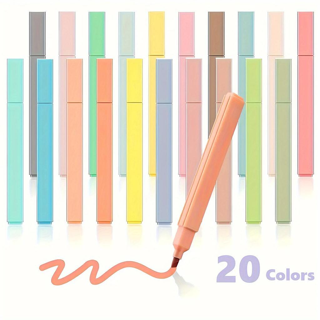 12/20 шт. красочных эстетических маркеров, симпатичные, разные случайные цвета, без растекания, с мягким наконечником, стационарные маркеры