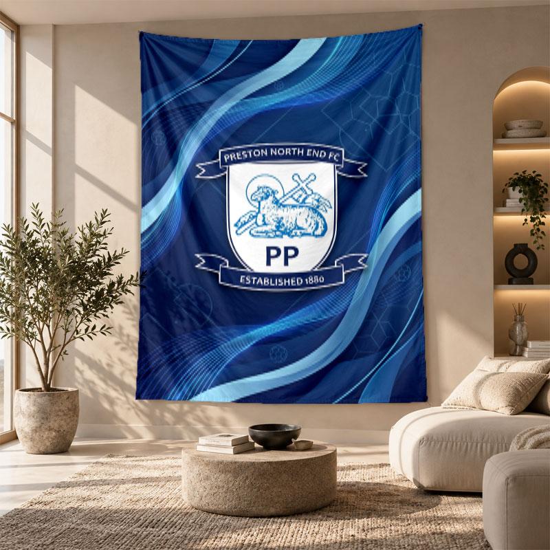 Decorative Tapestry,Preston North End Football Printed Wall Art, Lightweight Wall Hanging For Bedroom Background